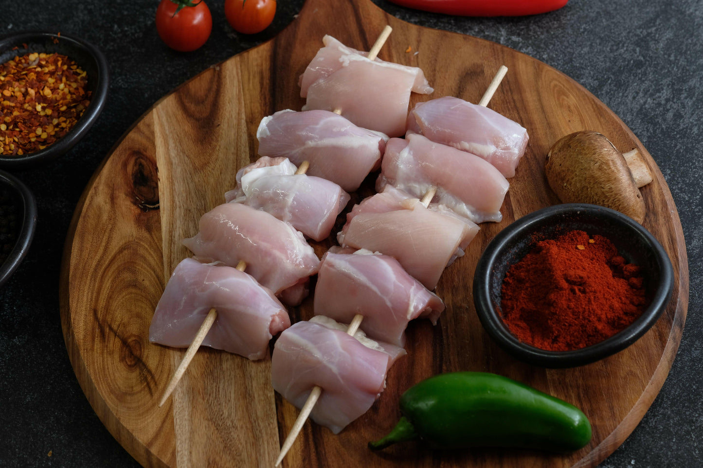 KJ Dark Chicken Kabobs.
