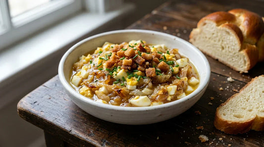 egg and onion schmaltz spread